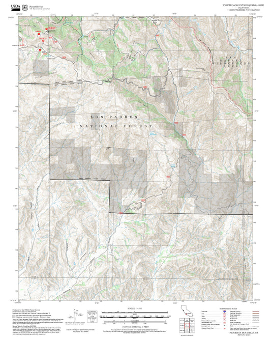 2025 Forest Service Topo Map of Figueroa Mountain California