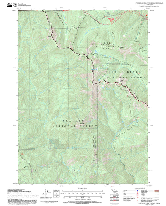 2025 Forest Service Topo Map of Figurehead Mountain California