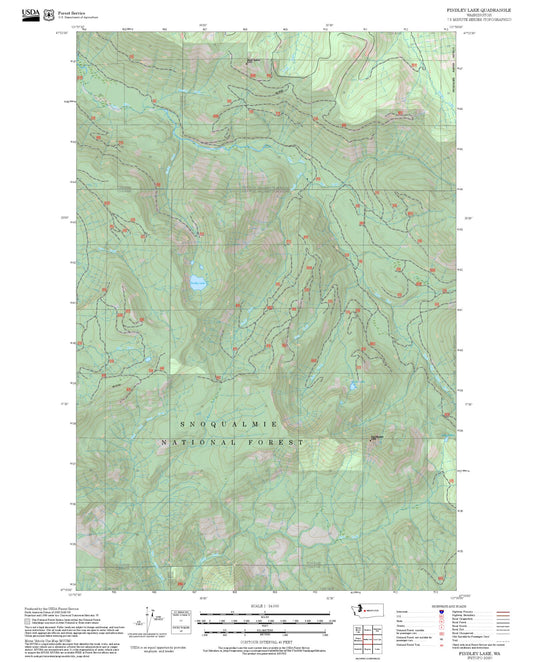 2025 Forest Service Topo Map of Findley Lake Washington