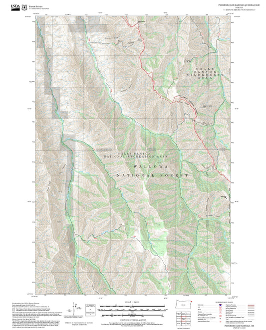 2025 Forest Service Topo Map of Fingerboard Saddle Oregon