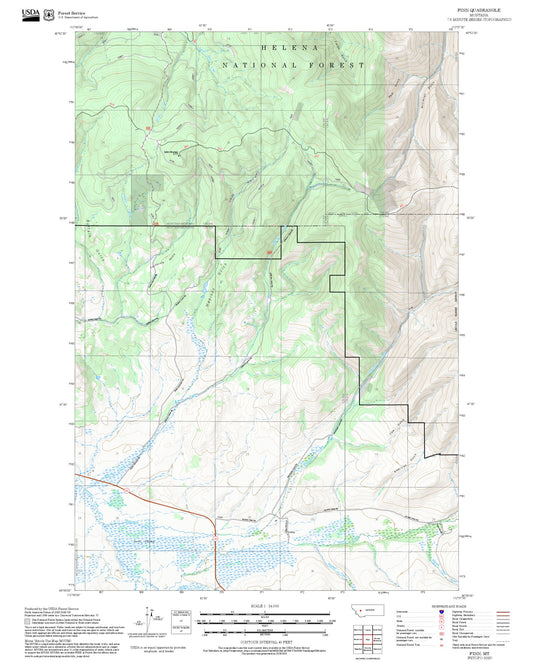 2025 Forest Service Topo Map of Finn Montana
