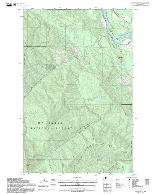 2025 Forest Service Topo Map of Finney Peak Washington
