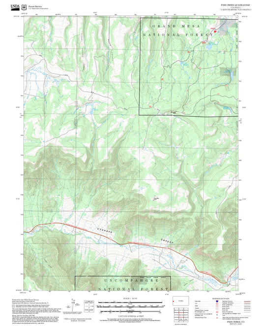 2025 Forest Service Topo Map of Fish Creek Colorado