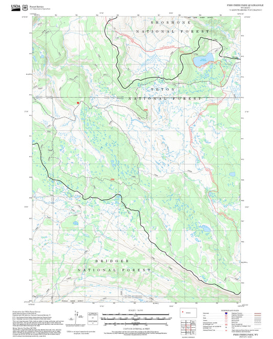 2025 Forest Service Topo Map of Fish Creek Park Wyoming