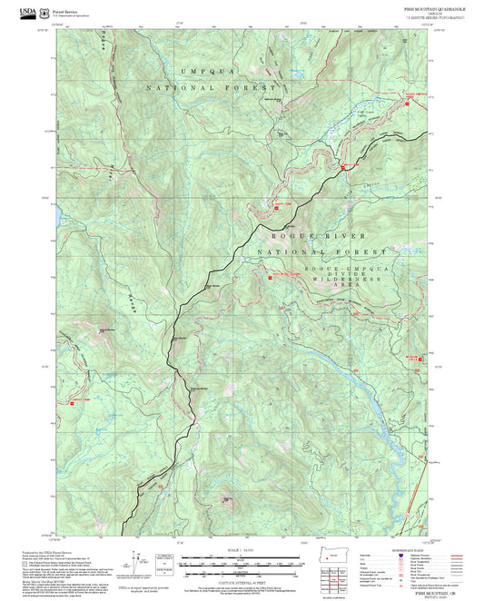 2025 Forest Service Topo Map of Fish Mountain Oregon