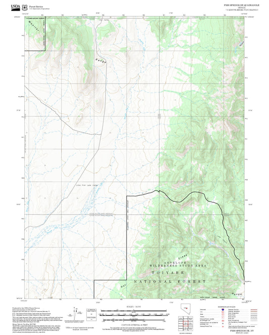 2025 Forest Service Topo Map of Fish Springs NE Nevada