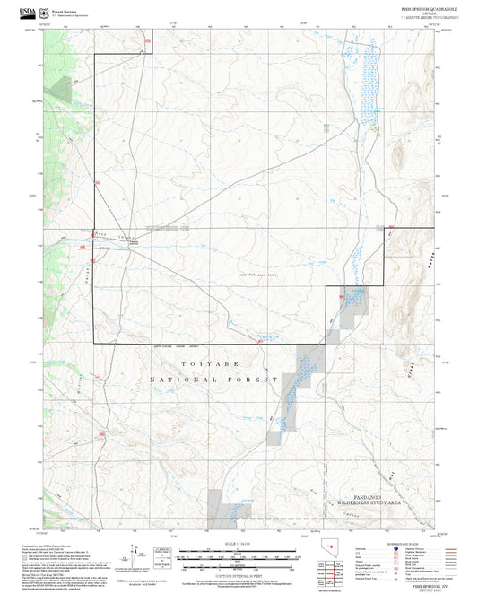2025 Forest Service Topo Map of Fish Springs Nevada