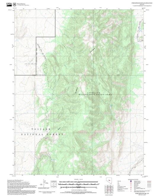 2025 Forest Service Topo Map of Fish Springs SE Nevada