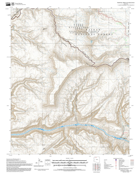 2025 Forest Service Topo Map of Fishtail Mesa Arizona