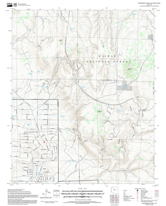 2025 Forest Service Topo Map of Fitzgerald Hill Arizona