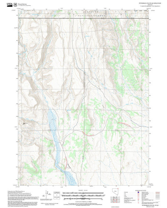 2025 Forest Service Topo Map of Fivemile Gulch Nevada