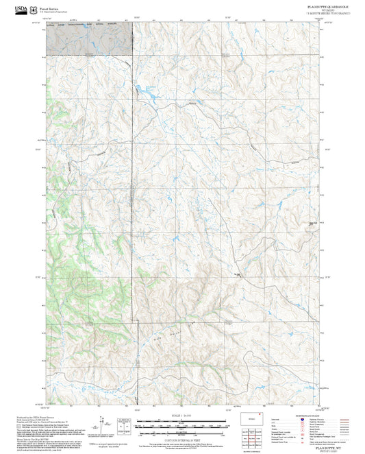 2025 Forest Service Topo Map of Flag Butte Wyoming