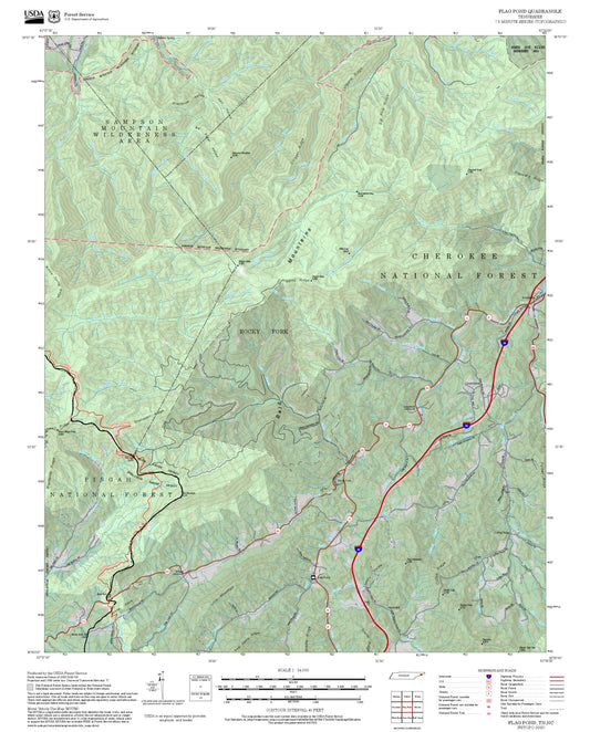 2025 Forest Service Topo Map of Flag Pond Tennessee