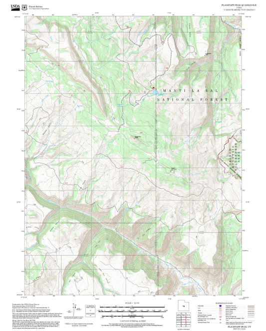2025 Forest Service Topo Map of Flagstaff Peak Utah