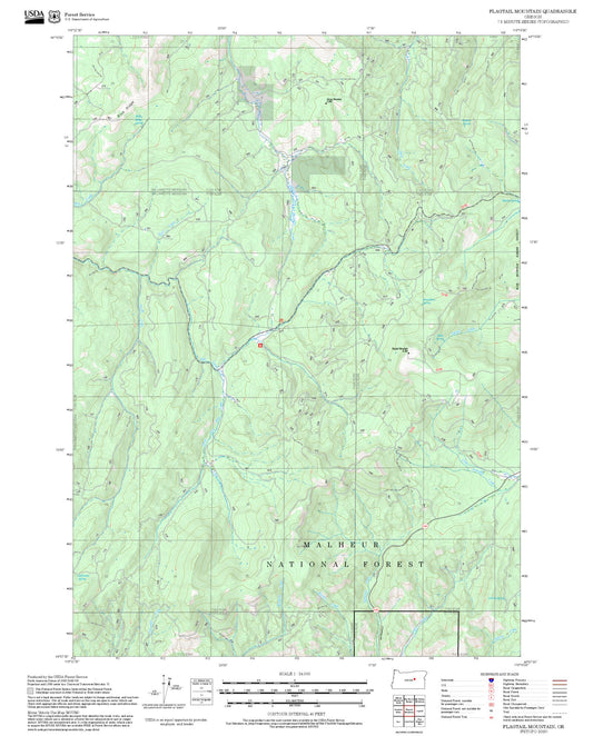 2025 Forest Service Topo Map of Flagtail Mountain Oregon