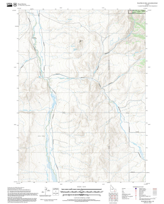 2025 Forest Service Topo Map of Flatiron Hill Idaho
