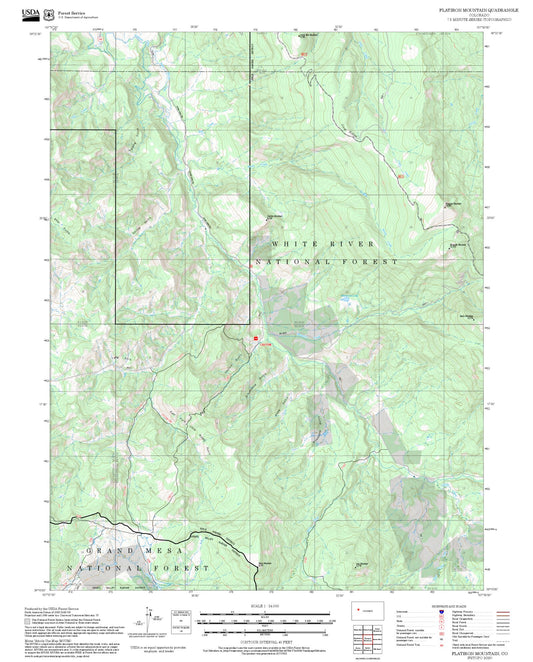 2025 Forest Service Topo Map of Flatiron Mountain Colorado