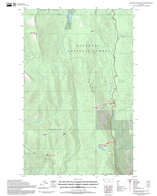2025 Forest Service Topo Map of Flatiron Mountain Montana
