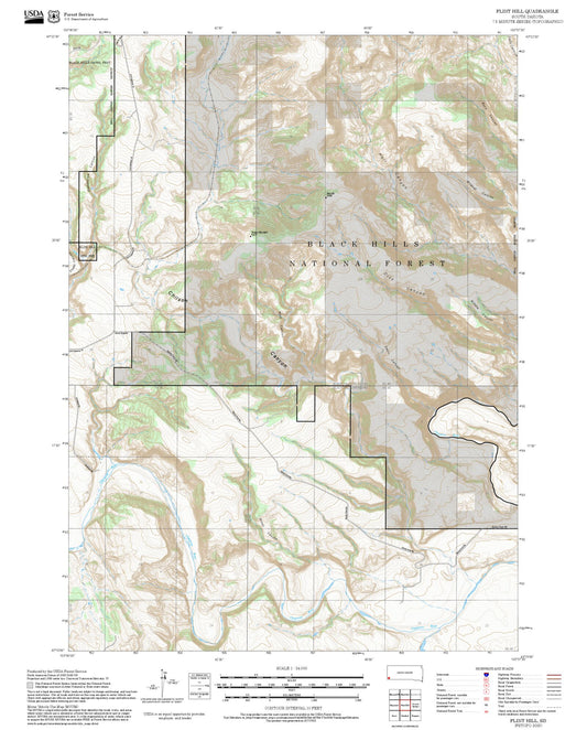 2025 Forest Service Topo Map of Flint Hill South Dakota