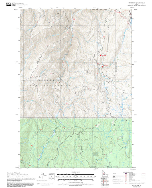 2025 Forest Service Topo Map of Florence Idaho