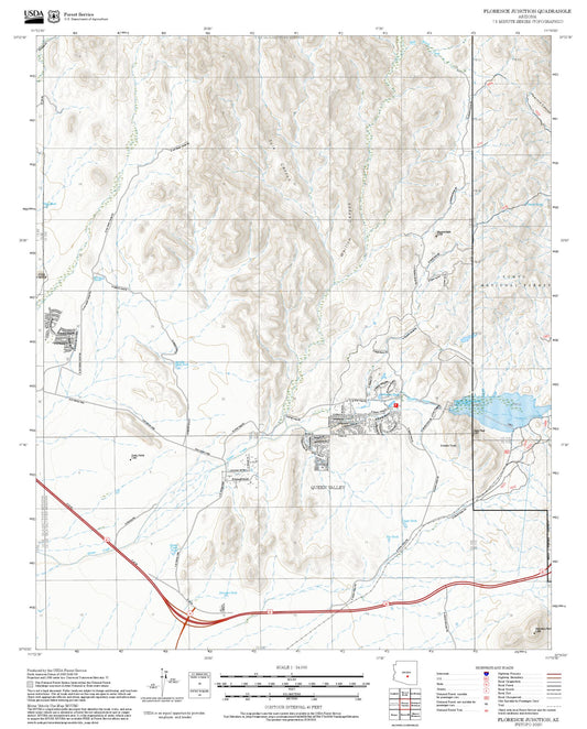 2025 Forest Service Topo Map of Florence Junction Arizona