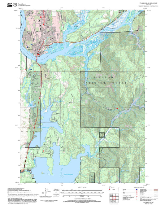 2025 Forest Service Topo Map of Florence Oregon