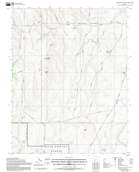 2025 Forest Service Topo Map of Flossie Knoll Utah