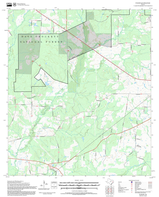 2025 Forest Service Topo Map of Fodice Texas