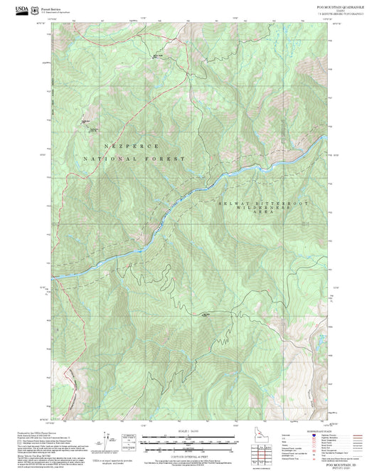 2025 Forest Service Topo Map of Fog Mountain Idaho