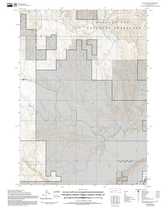 2025 Forest Service Topo Map of Folsom South Dakota