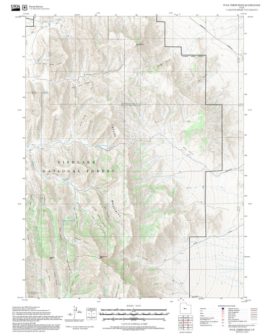 2025 Forest Service Topo Map of Fool Creek Peak Utah