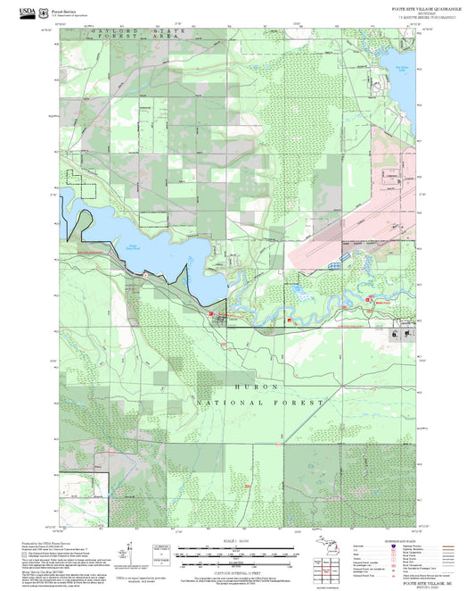 2025 Forest Service Topo Map of Foote Site Village Michigan
