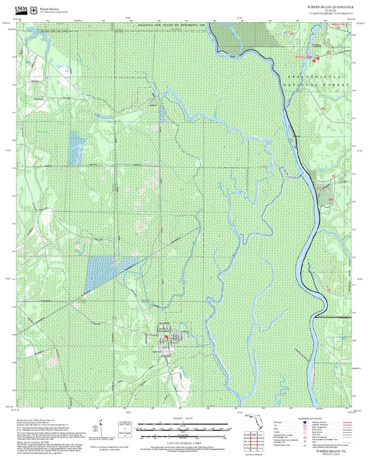 2025 Forest Service Topo Map of Forbes Island Florida