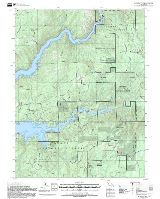 2025 Forest Service Topo Map of Forbestown California