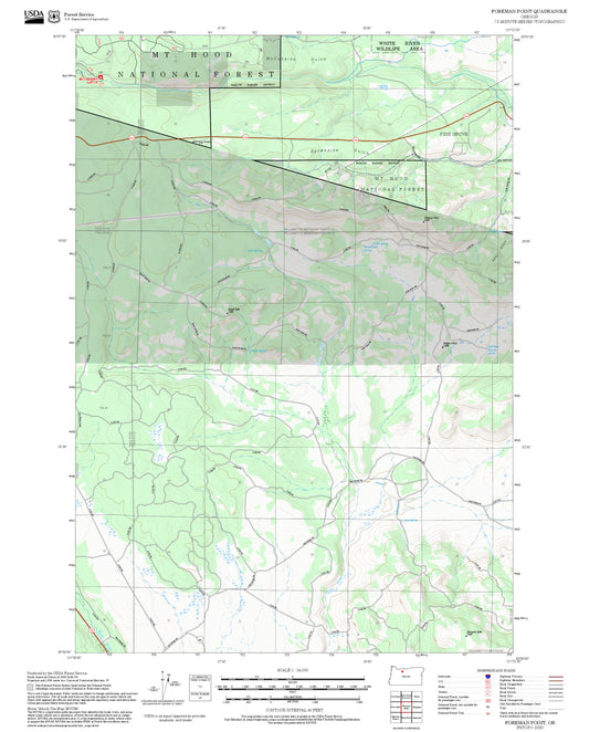 2025 Forest Service Topo Map of Foreman Point Oregon