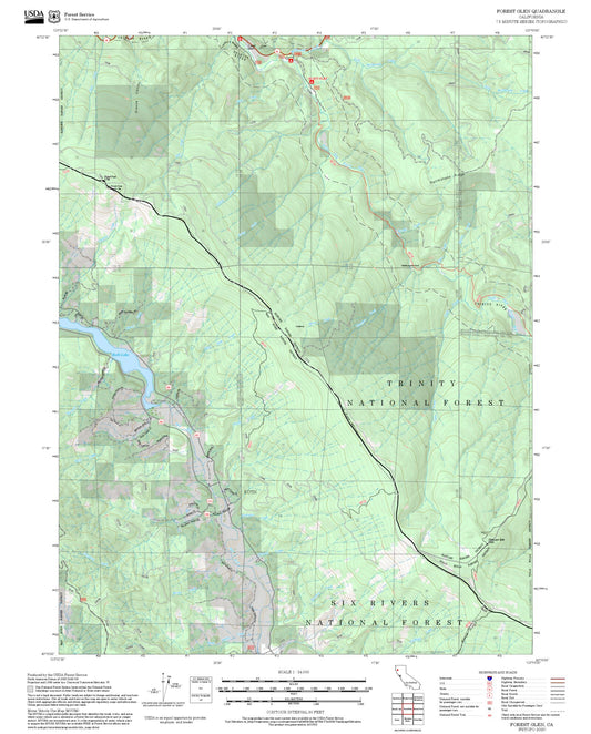2025 Forest Service Topo Map of Forest Glen California