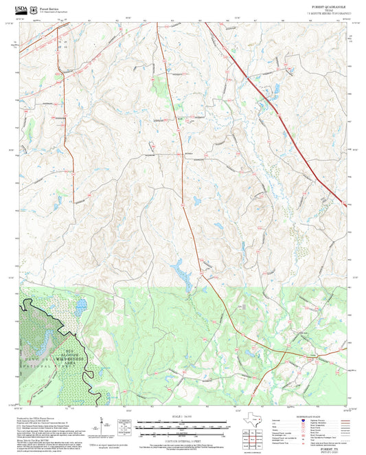2025 Forest Service Topo Map of Forest Texas