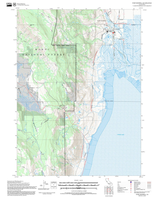 2025 Forest Service Topo Map of Fort Bidwell California