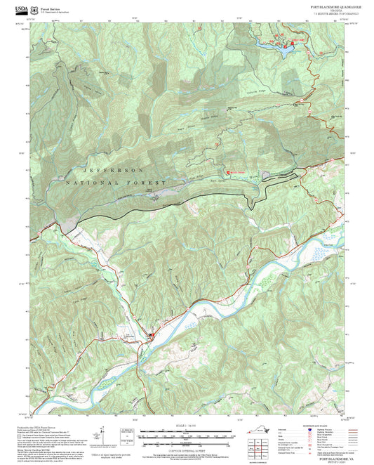 2025 Forest Service Topo Map of Fort Blackmore Virginia