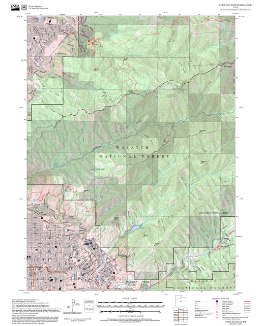 2025 Forest Service Topo Map of Fort Douglas Utah