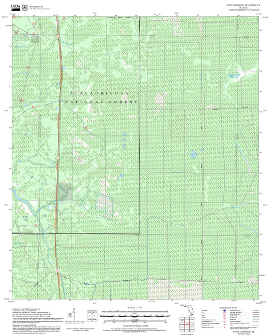 2025 Forest Service Topo Map of Fort Gadsden Florida