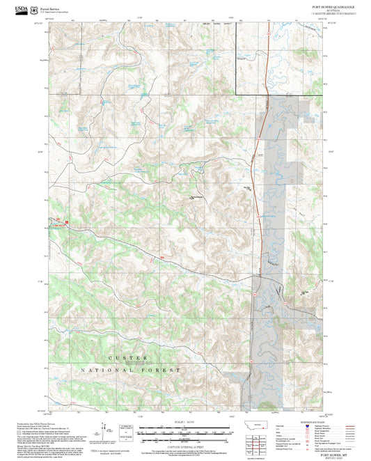 2025 Forest Service Topo Map of Fort Howes Montana