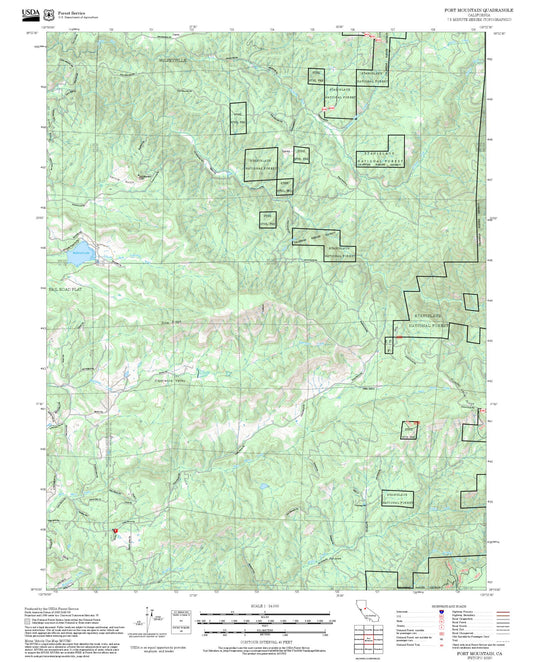 2025 Forest Service Topo Map of Fort Mountain California