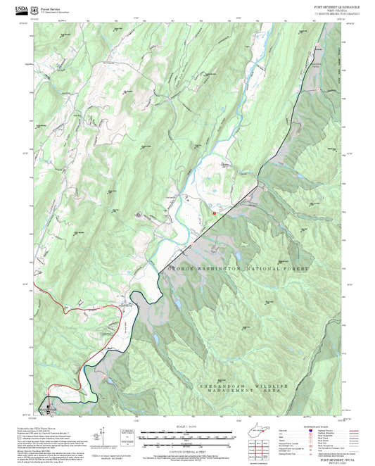 2025 Forest Service Topo Map of Fort Seybert West Virginia