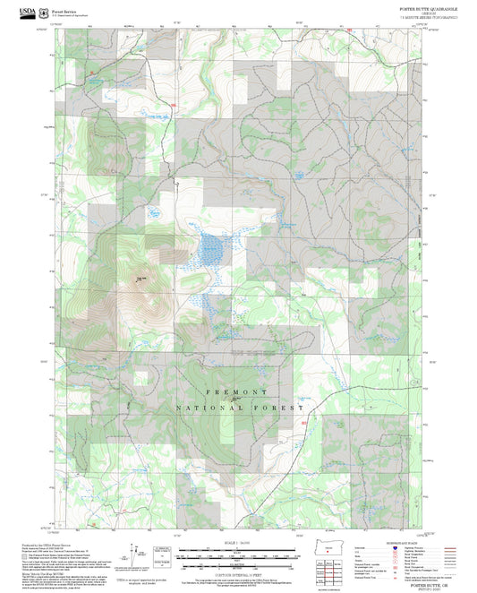 2025 Forest Service Topo Map of Foster Butte Oregon
