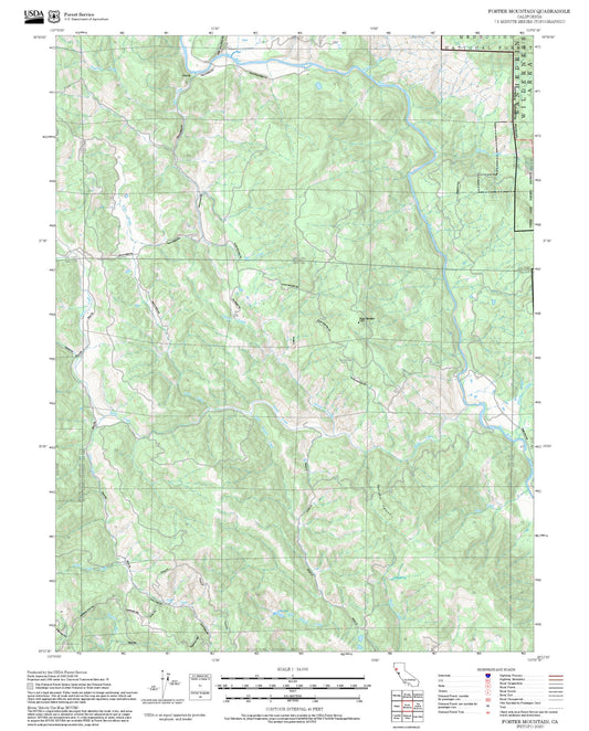 2025 Forest Service Topo Map of Foster Mountain California