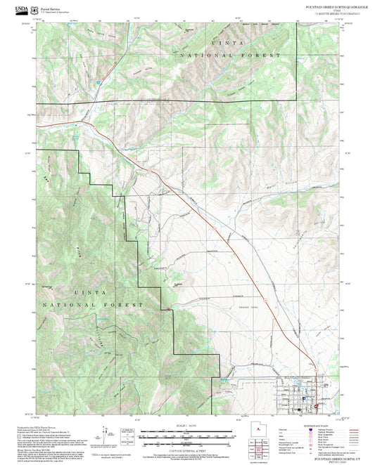 2025 Forest Service Topo Map of Fountain Green North Utah