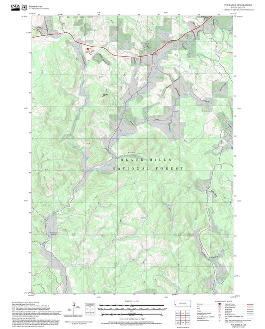 2025 Forest Service Topo Map of Fourmile South Dakota