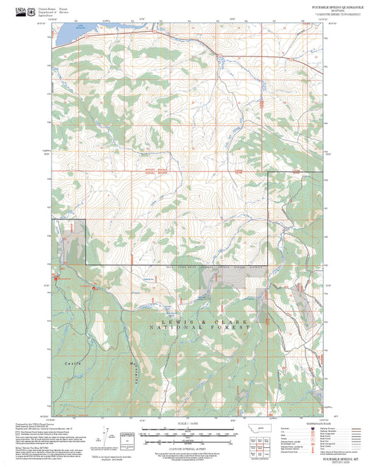 2025 Forest Service Topo Map of Fourmile Spring Montana