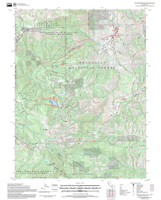 2025 Forest Service Topo Map of Fouts Springs California